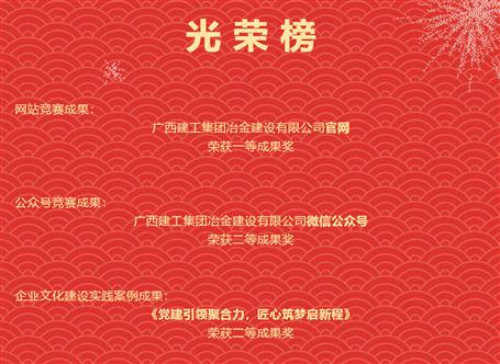 【喜讯】冶建公司三项文化建设成果荣获国家级奖